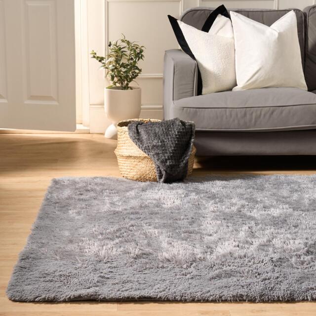OHS Soft Fluffy Rug Anti-Slip Carpet Area Floor Mat - 120 x 170cm Grey 120cm x 170cm