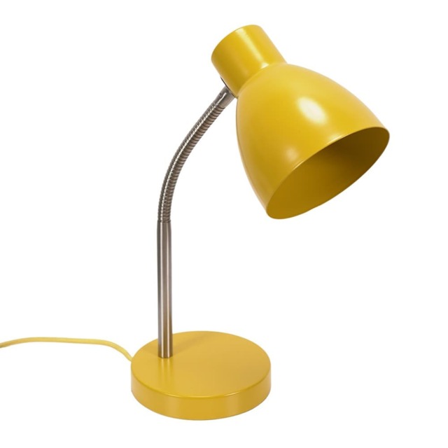 ValueLights Keela Mustard Adjustable Flexi Neck Desk Table Lamp & Bulb Yellow