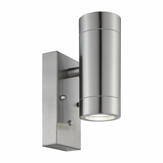 Blaze - Stainless Steel Outdoor Up Down Photocell Sensor Wall Light Grey Clear 1