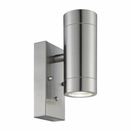 Blaze - Stainless Steel Outdoor Up Down Photocell Sensor Wall Light Grey Clear 1