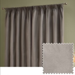 furn. The Ultimate Velvet Blackout Pencil Pleat Curtain Pair, Silver, (W)168x (D)137cm Silver Silver One Size