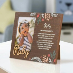 History & Heraldry Pre-Personalised Kids Wooden Picture Frame - Ruby