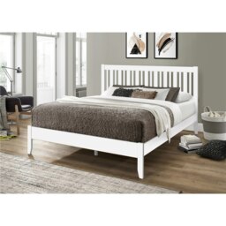 "4ft 6"" Double Glastonbury White Shaker Style Wood Bed Frame - (143cm)"
