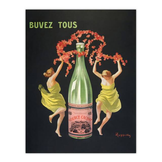 "Drink All Cachat Vintage Ad Vintage Wall Art Print Cappiello 18x24"""