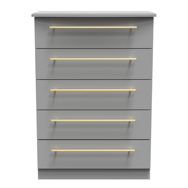 Helmsley 5 Drawer Chest of Drawers in Dusk Grey (Ready Assembled) Grey Dusk Grey