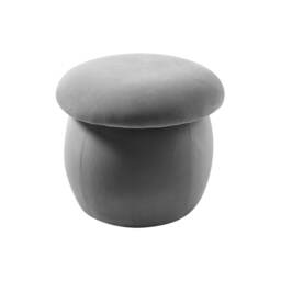 Living and Home Cute Mushroom-Shaped Velvet Pouf Ottoman Grey