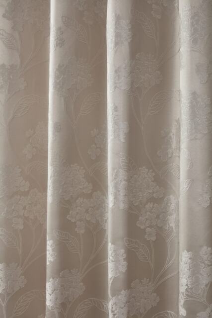 English Garden Lined Eyelet Jacquard Curtains 228cm x 183cm Cream Cream Cream