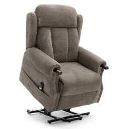 Halton Electric Fabric Heavy Duty Single Motor Rise Recliner Lift Mobility Chair (Brown)