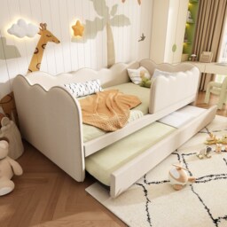 3ft Single Daybed Frame with Slatted Base, Multi-Functional Bed for Adults & Children