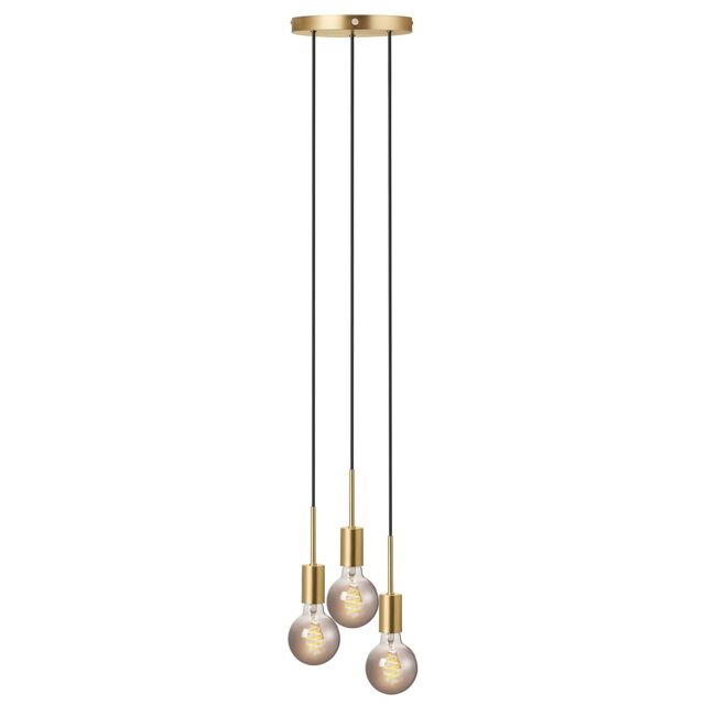 Nordlux Paco Indoor Pendant Light Brass Metal E27 Retro - Mains Powered, IP20 Gold