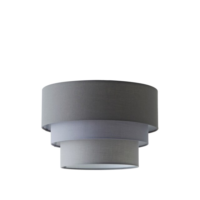 ValueLights Aztec 3 Tier Charcoal Fabric Ceiling Shade Grey