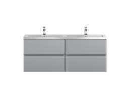 Balterley Mavesyn Contemporary 4 Drawer Wall Hung Vanity Unit with Basin, Satin Grey, 1200mm