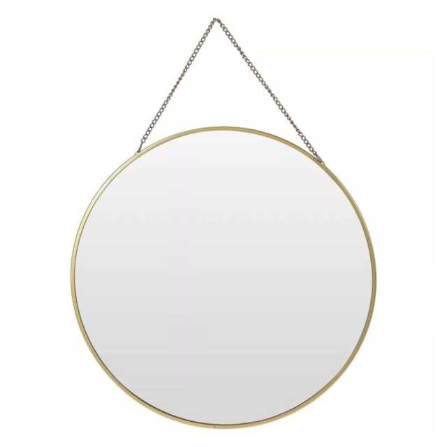 30cm Gold or Black Round Hanging Wall Mirror Gold 1