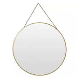 30cm Gold or Black Round Hanging Wall Mirror Gold 1