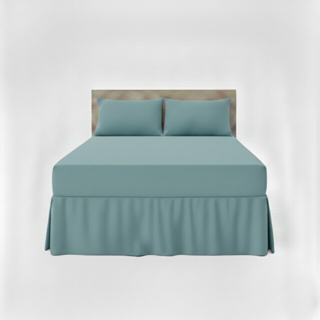 Fitted Valance Bed Sheet Polycotton Mattress Cover And Frill Easy Care Blue King