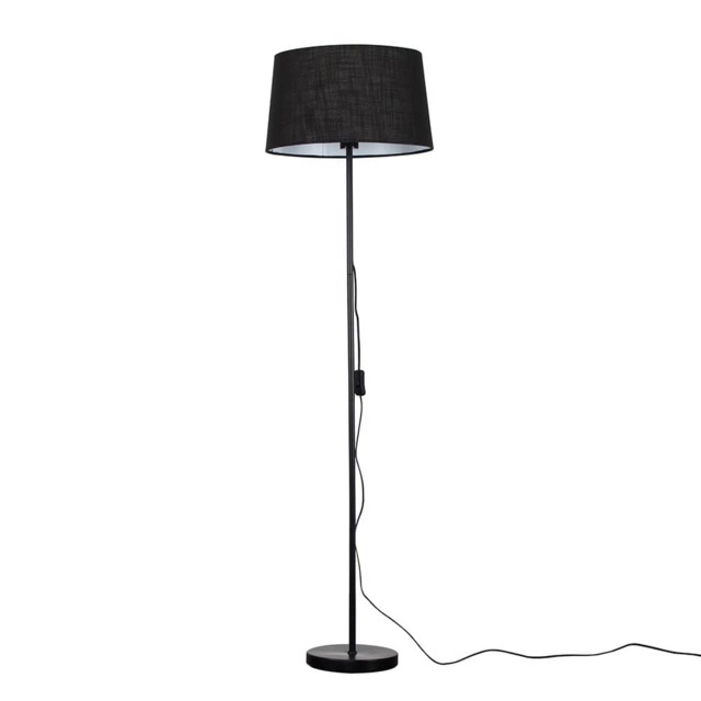 ValueLights Charlie Black Floor Lamp Black Doretta Shade