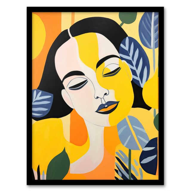 Dream in Yellow Bright Women Fun Bold Home Decor Black Framed Wall Art Print A4