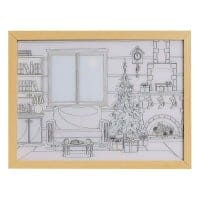 Alivio Frame Lights Christmas Wall Decoration in Warm Lights 31 x 22cm Yellow