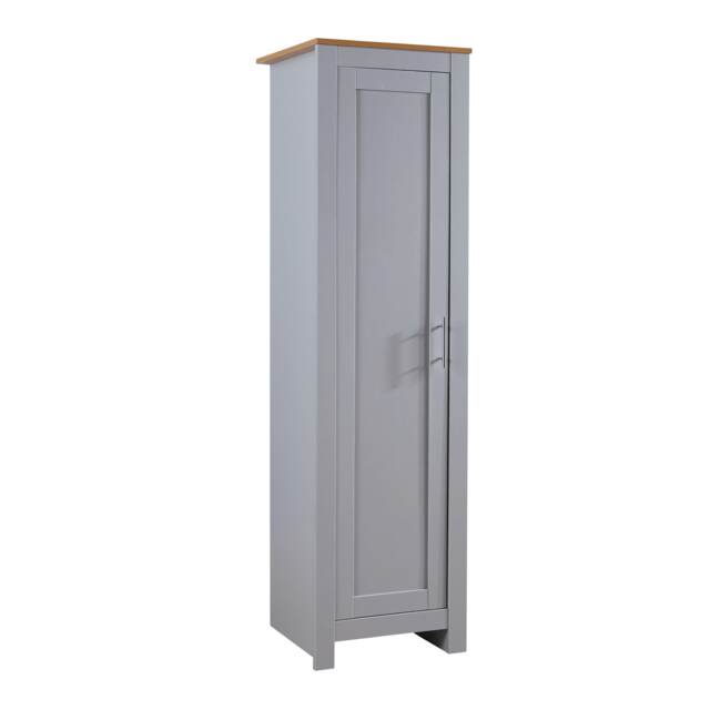 Wardrobe 1 Door Hanging Rail Wood Bedroom Furniture Storage Unit Grey