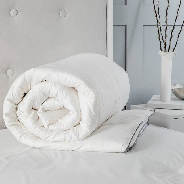 Luxury 10.5 Tog Duck Feather And Down Duvet 100% Cotton Cover Single White