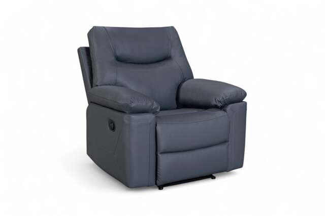 Faux Leather Dark Grey Manual Recliner Chair COLUMBIA
