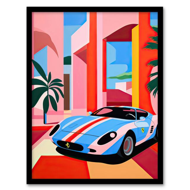 Luxury Is State Mind Graphic Sports Car Black Framed Wall Art Print A4