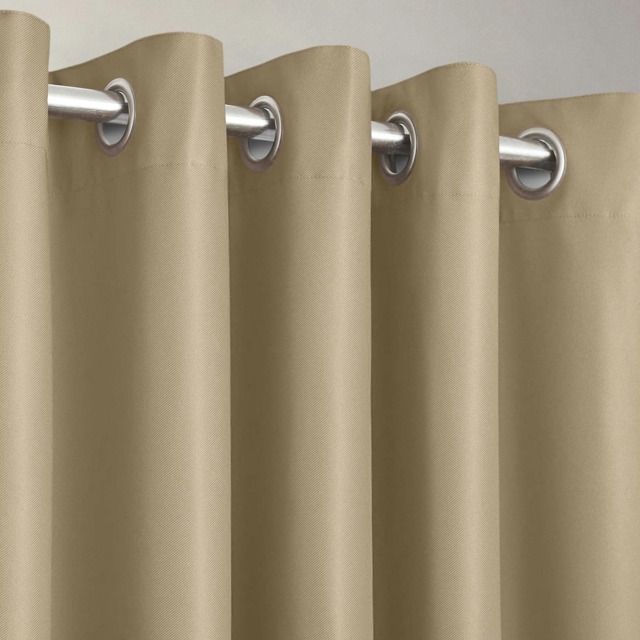Velosso Manhattan Thermal Blackout Ready Made Eyelet Curtains - 112cm x 182cm Cream Stone