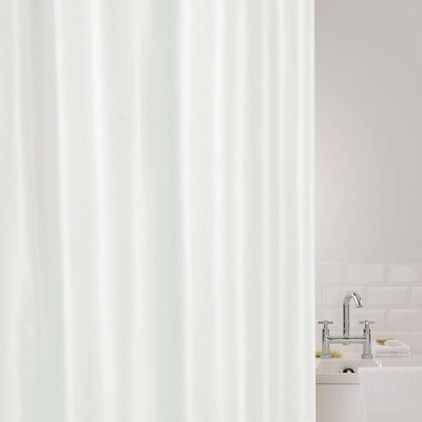 Showerdrape Showerplus Plain Polyester White Shower Curtain White 1