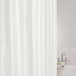 Showerdrape Showerplus Plain Polyester White Shower Curtain White 1