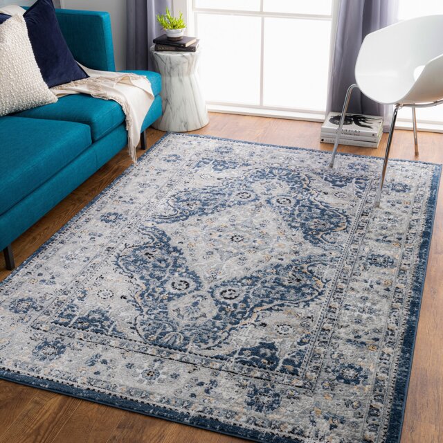LIVABLISS Jolie-Vintage Traditional Boho Rug 120 x 170 cm Blue Grey Beige Black