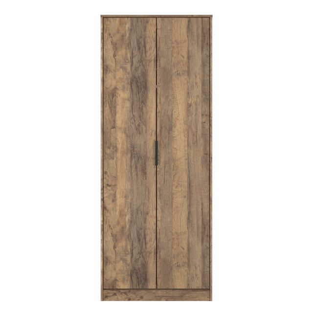 Beijing Tall Double Wardrobe in Vintage Oak (Ready Assembled) Brown Vintage Oak