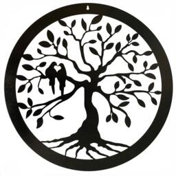 Tree of Life Large Wall Art - Steel - W49.5 x H49.5 cm - Black Black