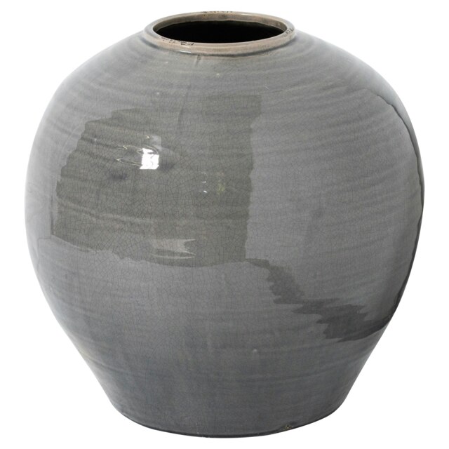 Hill Interiors Garda Regola Glazed Vase - Grey - 38cm x 37cm x 37cm