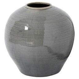 Hill Interiors Garda Regola Glazed Vase - Grey - 38cm x 37cm x 37cm
