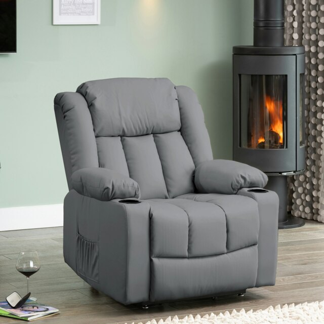 Sheridan Dual Motor Electric Riser Recliner with Massage and Heat - Grey