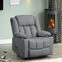 Sheridan Dual Motor Electric Riser Recliner with Massage and Heat - Grey