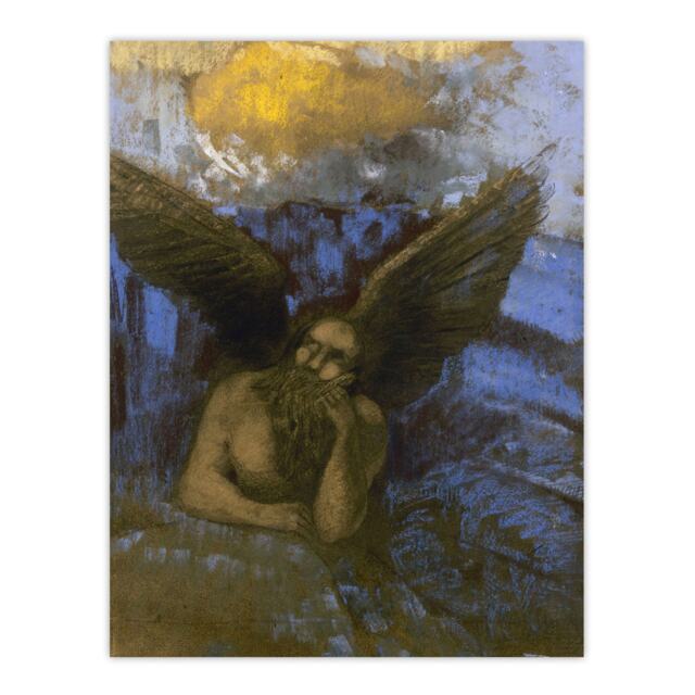 "Old Angel Winged Sphinx Painting Redon Vintage Wall Art Poster Print 12X16"""