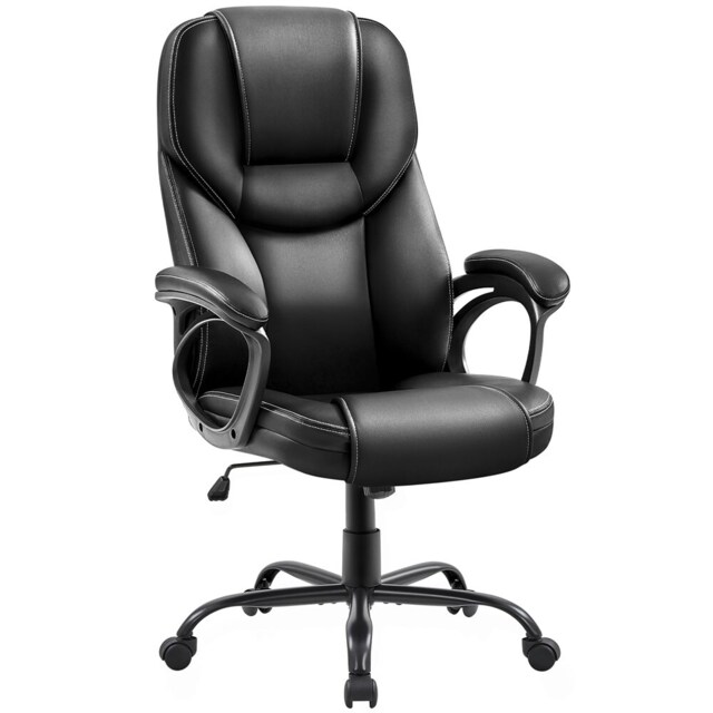 Yaheetech Faux Leather Executive Office Chair with Ergonomic High Back Black