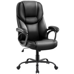 Yaheetech Faux Leather Executive Office Chair with Ergonomic High Back Black