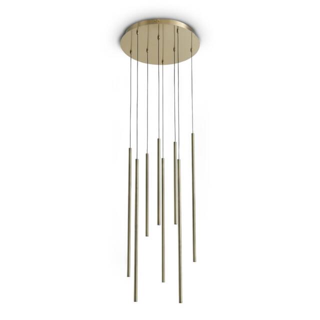 Look Cluster Pendant Ceiling Light Brass 8x LED 1550lm 3000K