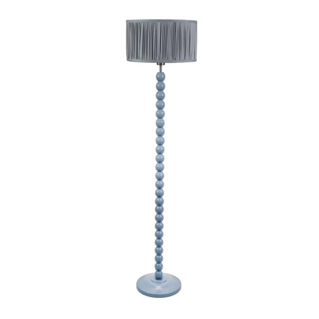 ValueLights Bobbins Powder Blue Floor Lamp Pleat Powder Blue Shade Blue Blue