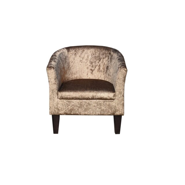 Crush Velvet Tub Chair In Brown