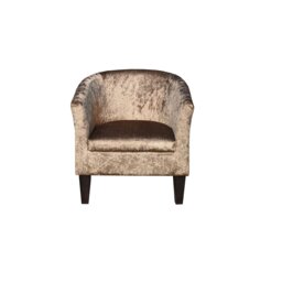 Crush Velvet Tub Chair In Brown