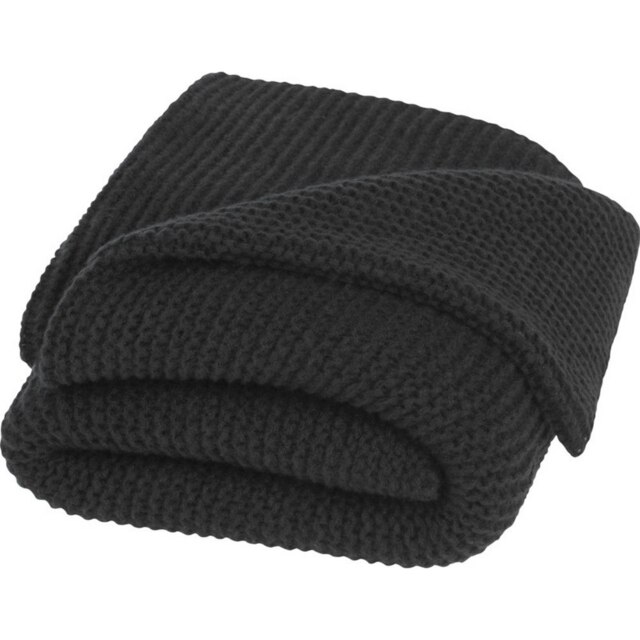 Seasons Suzy Polyester Knitted Blanket - Solid Black - 120cm x 150cm