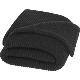 Seasons Suzy Polyester Knitted Blanket - Solid Black - 120cm x 150cm