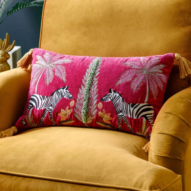 Wylder Tropics Kalahari Embroidered Velvet Cushion