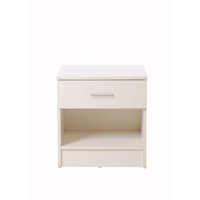 Rio Costa Bedside Cabinet Bedroom Furniture Nightstand Table 1 Drawer White