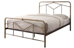 4ft6 Double Retro bed frame,antique bronze,metal.Rustic,industrial tubular Bronze Double