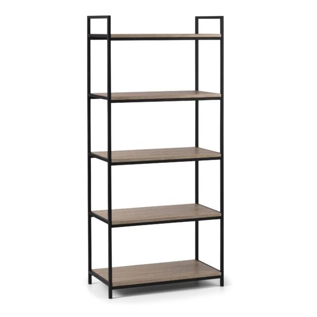 Premium Camden Tall Bookcase in Black and Sonoma Oak