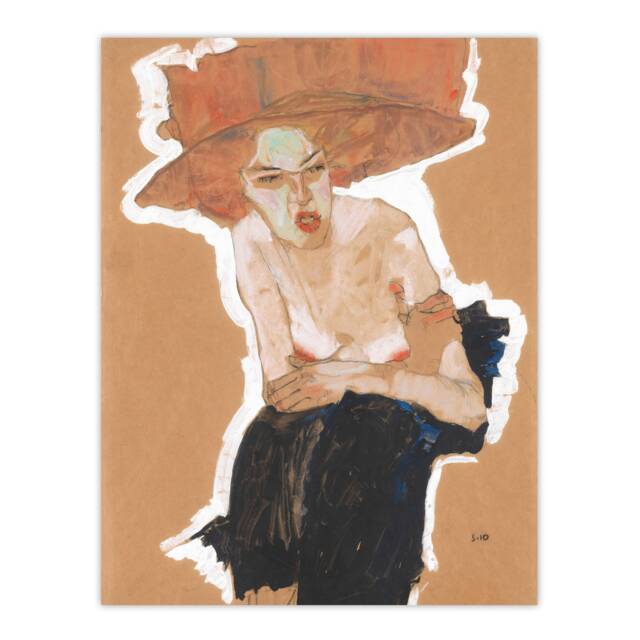"The Malicious One Female Portrait Vintage Wall Art Print Schiele 24x32"""